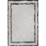 Gri Çerçeveli Modern Geometrik Etnik Eskitme Desenli Boho Makinada Yıkanabilir Hafif Hav Toz Vermez Leke Tutmaz Kaymaz Taban Dijital Makine Baskı Halı Oturma Odası Salon Yolluk Koridor Mutfak Halısı