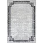 Gri Çerçeveli Pamuk Makinada Yıkanabilir Kaymaz Taban Dijital Makine Baskı Salon Halı-I-Stn_Quatro-006A-300x400
