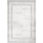 Gri Çerçeveli Pamuk Makinada Yıkanabilir Kaymaz Taban Dijital Makine Baskı Salon Halı-I-Stn_Scala-002G-300x400