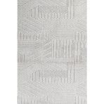 Gri Çizgili Pamuk Makinada Yıkanabilir Kaymaz Taban Dijital Makine Baskı Salon Halı-I-Krm_Wool-008A-300x400