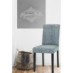 Gri Çubuk Desen Jakarlı Esnek Yıkanabilir Lastikli 1 Adet 45 x 45 x 60 Boyutunda Sandalye Kılıfı - 45 x 45 cm