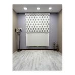 Gri Damask Desenli Çift Mekanizmalı Tül ve Stor Perde - Simli Kumaş, Simli Stor Perde 130 x 200