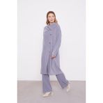Gri Düğme Detaylı Pantolonlu Tunik Takım - 38