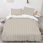 Gri Ekose Çocuk Yatak Seti 90x190 Baskılı Mikrofiber Nevresim Fermuarlı 1 Nevresim ve 2 Yastık Kılıfı 65x65 cm