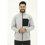 Gri Erkek Softshell Anti Peeling Polar Ceket 3 Cepli Tam Fermuarlı Ön Parça Detaylı - Regular Fit