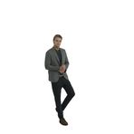Gri Erkek Yün Ceket Mono Yaka Slim Fit Çift Yırtmaçlı Ceket NCS JEANS 4007 GRİ 50