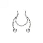 Gri Fake Sahte Septum Sıkıştırmalı Geçmeli Piercing