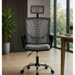 Gri Fileli Çalışma Koltuğu, Ergonomik Ofis Sandalyesi, Sekreter Çalışma Koltuğu, Yönetici Koltuğu