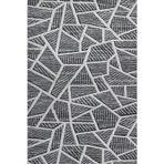 Gri Geometrik Pamuk Makinada Yıkanabilir Kaymaz Taban Dijital Makine Baskı Salon Halı-I-Krm_Loop-003A-300x400
