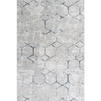Gri Geometrik Pamuk Makinada Yıkanabilir Kaymaz Taban Dijital Makine Baskı Salon Halı-I-Krm_Soft-1805-300x600