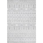 Gri Geometrik Pamuk Makinada Yıkanabilir Kaymaz Taban Dijital Makine Baskı Salon Halı-I-Stn_Feel-007A-300x400