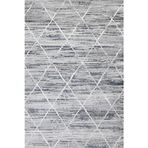 Gri Geometrik Pamuk Makinada Yıkanabilir Kaymaz Taban Dijital Makine Baskı Salon Halı-I-Stn_Loya-004G-100x500