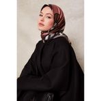 Gri Kalın Çizgili Twill İpek Eşarp