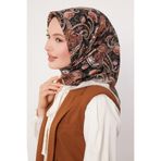 Gri Karışık Retro Twill İpek Eşarp