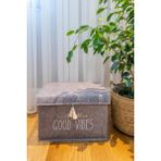 Gri Keçe Kapaklı Çok Amaçlı Mini Saklama Kutusu 35X23X23CM - Altın - Seçenek 1