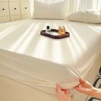 Gri Lastikli Çarşaf 90x200 cm İnce Düz Renk Kırışıklığa Dayanıklı ve Solmaya Dayanıklı Polyester Pamuklu Yatak Örtüsü Kutu Yaylı Yatak ve Topper için Koruma Olarak