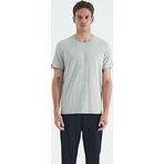 Gri Melanj Basic Kısa Kol Standart Kalıp O Yaka Erkek T-Shirt - 87911
