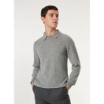 Gri Melanj Erkek Yün Karışımlı Kazak F4WM-KZK F54 - XL