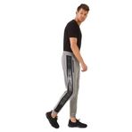 Gri Melanj Fermuar Cepli Baskılı Standart Kalıp Jogger Erkek Eşofman Alt - 84657 XS Gri Melanj