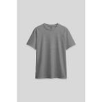 Gri Melanj O Yaka Standart Fit Basic Kadın T-Shirt - 97311