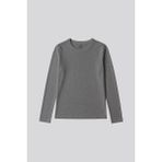 Gri Melanj O Yaka Standart Fit Uzun Kollu Basic Kadın T-Shirt - 97312 - Gb Melanj