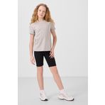 Gri Melanj Pamuklu O Yaka Standart Fit Basic Kız Çocuk T-Shirt - 75177