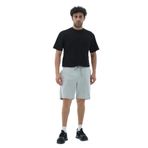 Gri Melanj Rahat Kesim Pamuklu Erkek Spor Şortu Gri Melanj XL