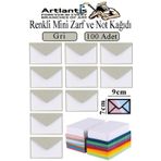 Gri Mini Zarf 7X9 Cm Not Kağıtlı 100 Adet Küçük Gri Zarf Mektup Oyun Zarfı Doğum Günü Dilekleri Zarfı Canlı Renk