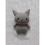 Gri Miniş Pisi Uyku Arkadaşı Amigurumi Organik Oyuncak