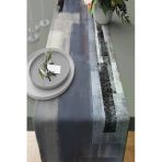 Gri Modern Desenli Premium Masa Örtüsü Runner RNR312