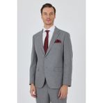 Gri Mono Yaka Esnek 6 Drop Comfort Fit Classic Takım Elbise 1001250104 - 54