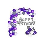 Gri Mor Lüks Doğum Günü Balon Set