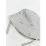 Gri Nakışlı Erkek Bebek Bucket Şapka