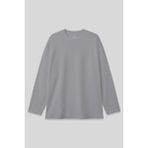 Gri O Yaka Rahat Form Battal Büyük Beden Uzun Kollu Erkek T-Shirt - 88107