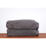 Gri ORGANIK,VEGAN,900 Gsm Banyo Havlusu 2 Adet 90X160CM - 90 x 160 cm