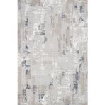 Gri Pamuk Dikdörtgen Pamuk Makinada Yıkanabilir Kaymaz Taban Dijital Makine Baskı Salon Halı-I-Crea_Galyon-16112-80x300
