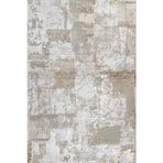 Gri Pamuk Makinada Yıkanabilir Kaymaz Taban Dijital Makine Baskı Salon Halı-I-Krm_Soft-718-80x300