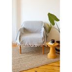 Gri Pamuklu Tekli Koltuk Berjer Örtüsü, Şalı 150x170cm Gri