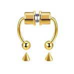 Gri Paslanmaz Çelik Mıknatıslı Fake Sahte Septum Piercing