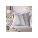 Gri Peluş Kırlent Kılıfı 43x43 cm Yumuşak Dokulu Dekoratif Koltuk Yastık Kılıfı MB123