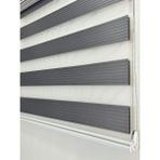Gri Pileli Zebra Stor Perde Ev/ofis Perdesi Aluminyum Sistem Zebra Stor Perde – Gece & Gündüz Kullanım, Kolay Montaj (Alüminyum Sistem) - 110 x 200