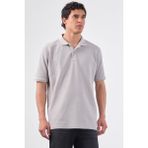 Gri Polo Yaka Pamuklu Düz Renk Slim Fit Erkek T-shirt - XL