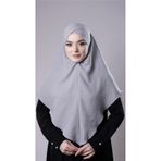 Gri Pratik Hazır Geçmeli Tesettür Eşarp Pamuk Caz Kumaş Tek Katlı Çapraz Hijab 2305_15