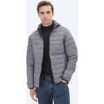 Gri Regular Fit Casual Dokuma Mont