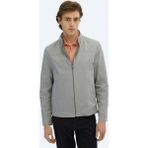 Gri Regular Fit Gizli Kapüşon Casual Dokuma Çift Taraflı Mont
