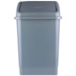 Gri Renk Çöp Kovası 30LT 56X37CM No4 Kapaklı Çöp Kutusu