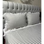 Gri Renkli, Fırfırlı Yastık Kılıfı - 50 x 70