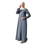 Gri Sade Gizli Fermuarlı Aveze Hac Umre Tesettür Ferace Gri 6XL