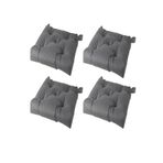 Gri Sandalye Minderi 4 Adet 40/35X38x7 Cm