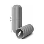 Gri Seyahat Tipi Organizer Taşıma Kabı Diş Fırçası Gözlük Makyaj Fırçası Kutusu 19 Cm